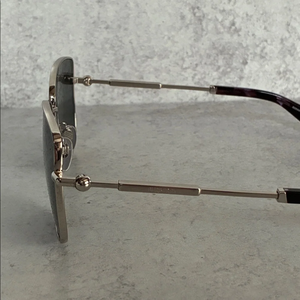 Burberry BE3158 1005/87 Square Metal Sunglasses Gold Gray 58-16-145 NWOT